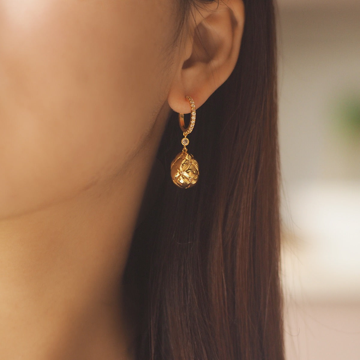 Wholesale Easter Egg Diamond Dangle Earrings