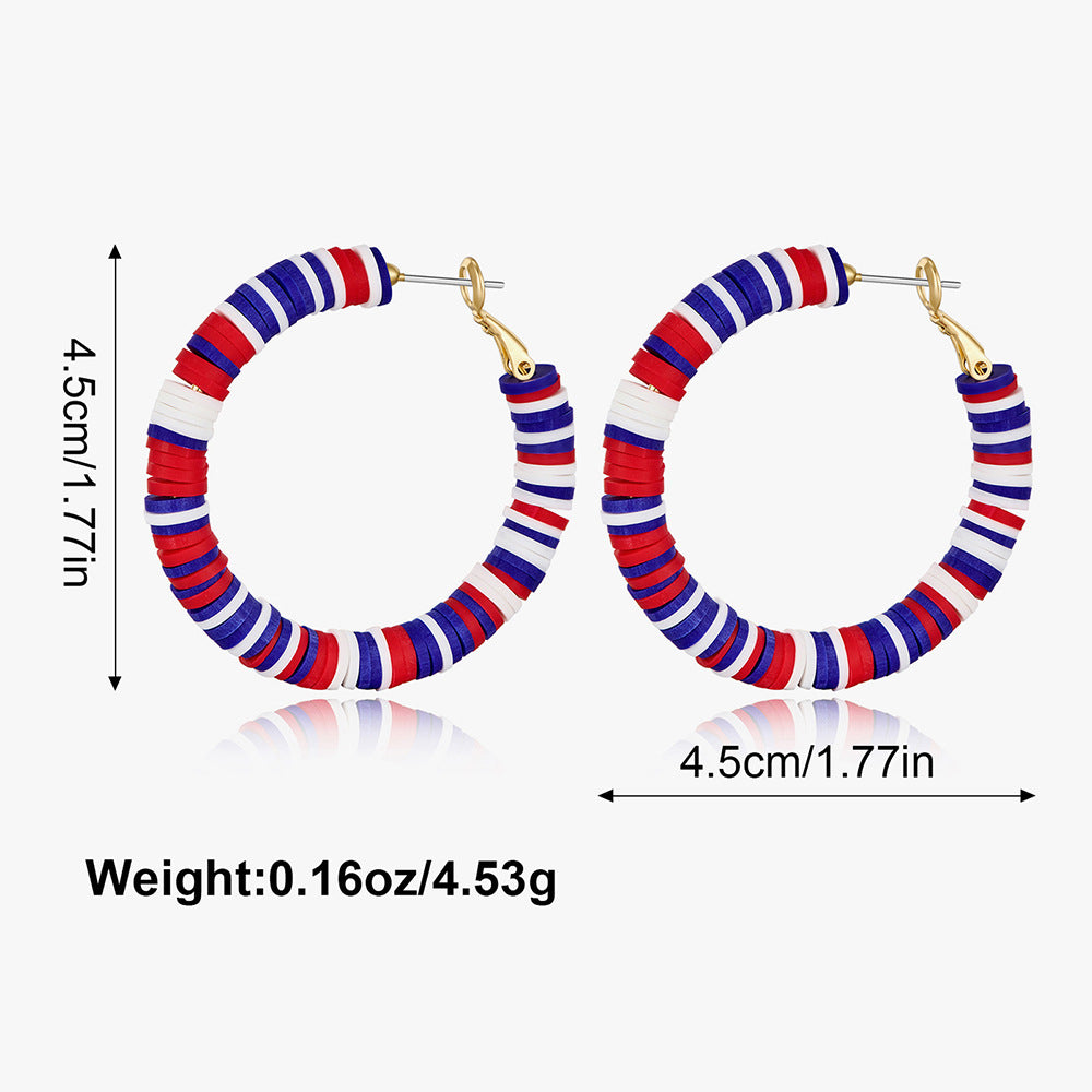 Wholesale Casual Retro Personalized Circle Mixed Color Abacus Bead Earrings