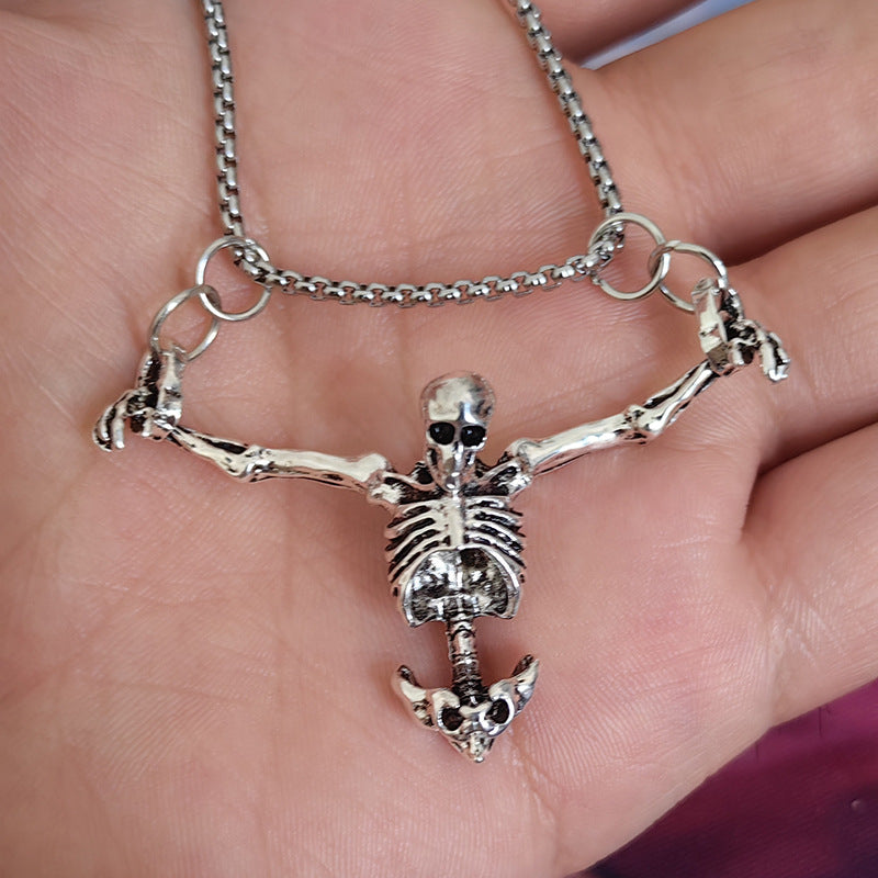 Wholesale Halloween punk style skull necklace