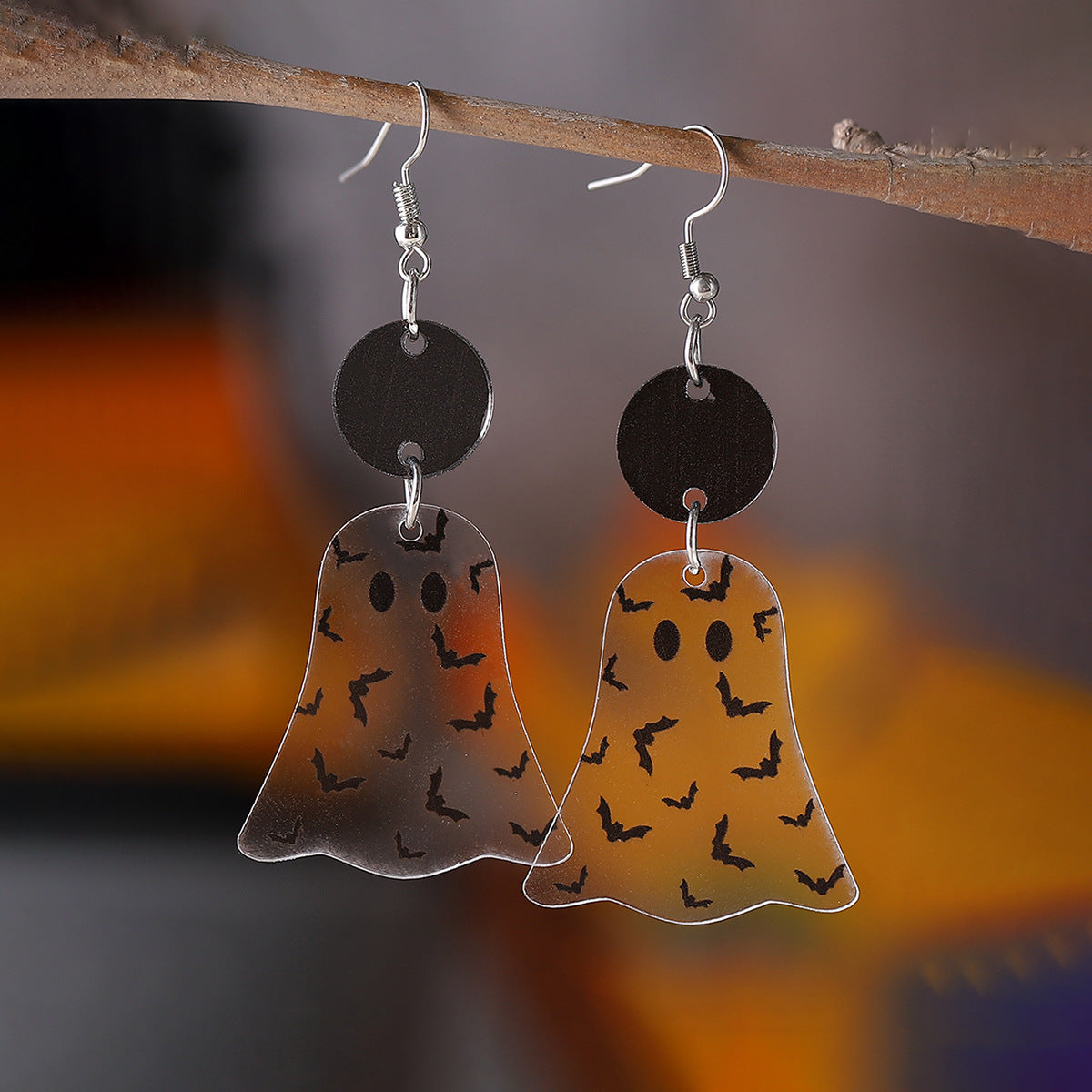 Wholesale  Halloween Bat Ghost Splicing Pendant Acrylic Earrings