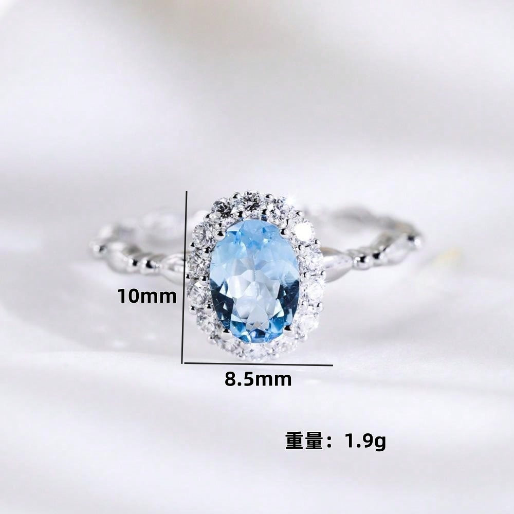 Wholesale Blue Topaz  Diamond Ring
