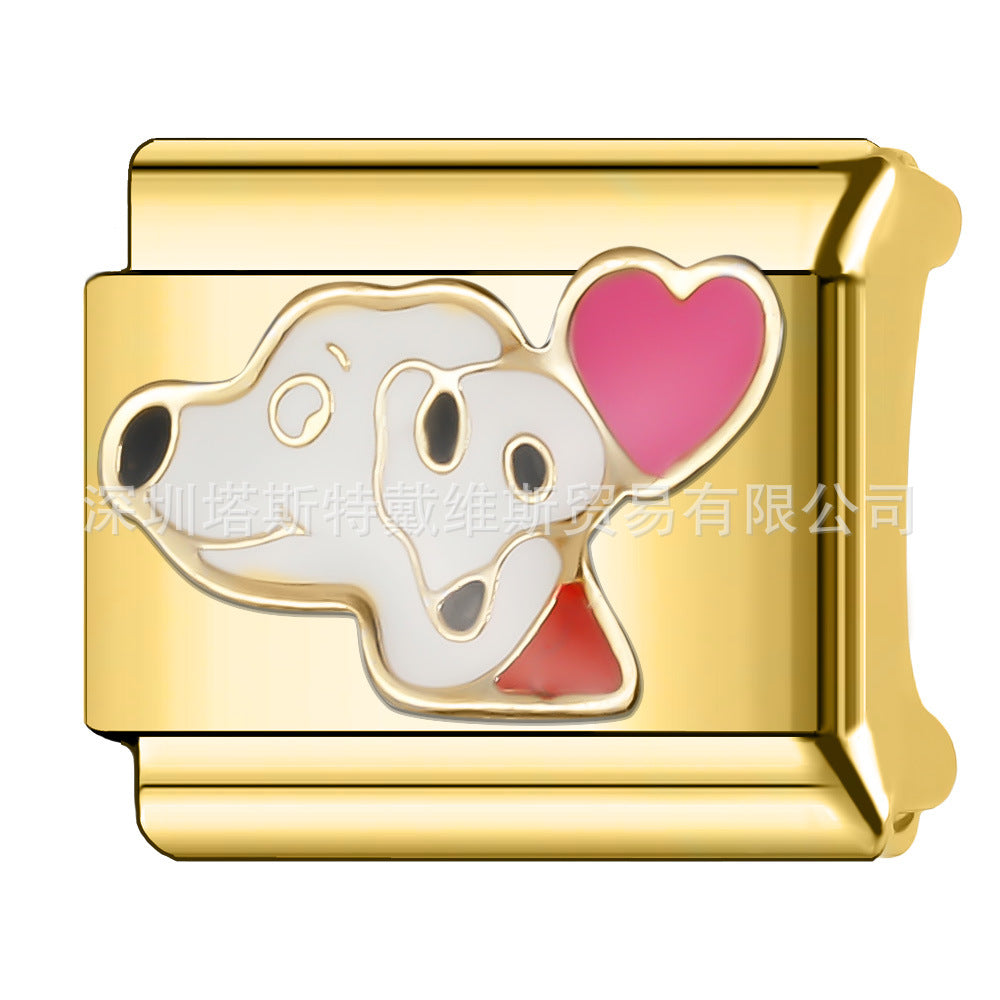 Wholesale  Italian Charm Bracelet 9mm DIY single section Creative Stainless Steel Composable Bracelet