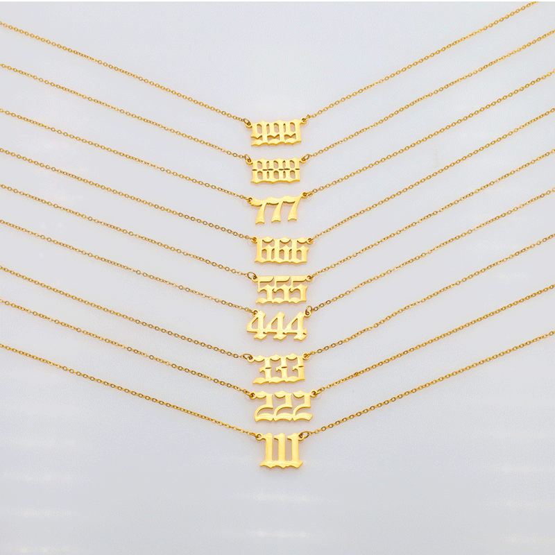 Wholesale Stainless Steel Angel Number Pendant Necklaces ACC-NE-XuanKa001