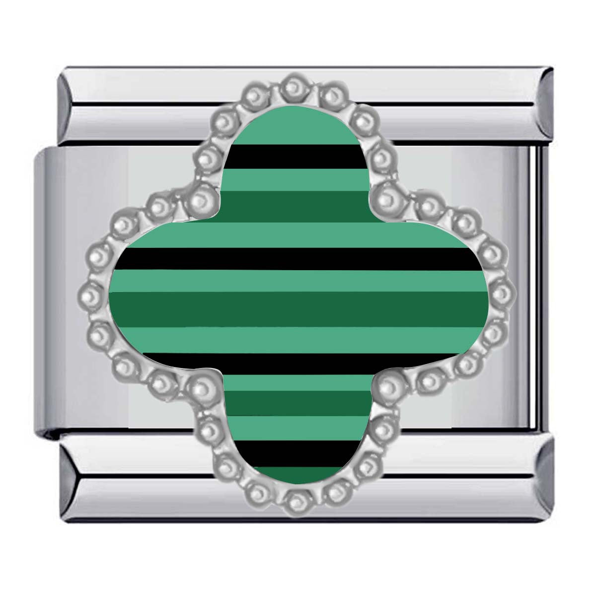 Wholesale Italian Charm Four-leaf Clover Titanium Steel  Matching ing DIY Charms