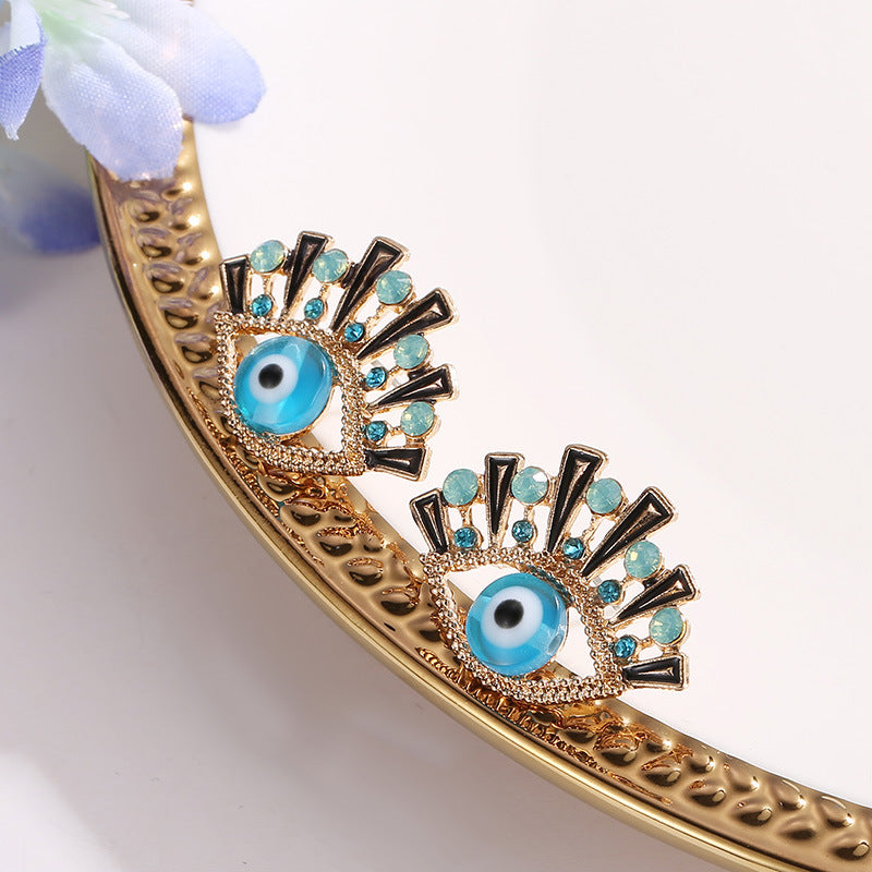 Wholesale Evil Eye Ear Cuff Geometric Gold Copper Women S Earrings With Zirconia Trendy Gift