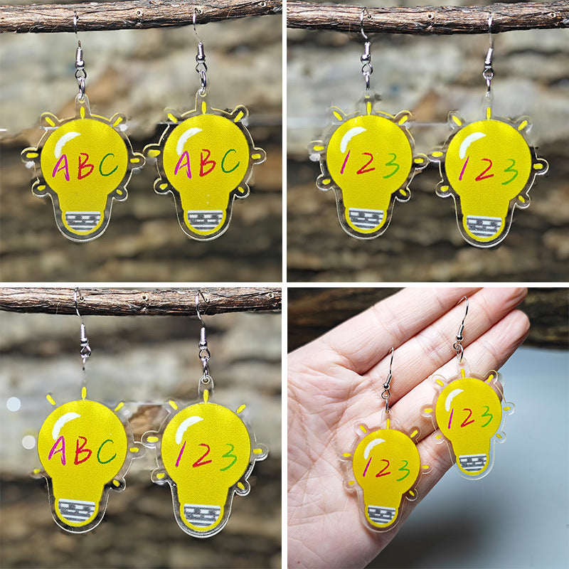 Wholesale Glowing light bulb earrings