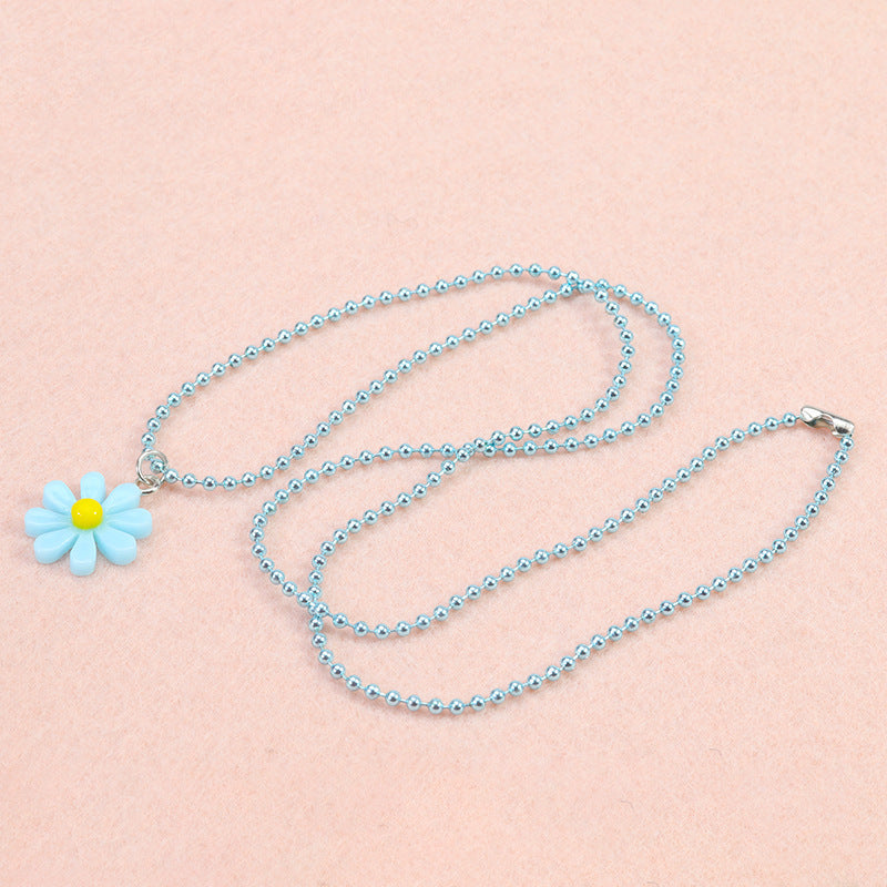 Wholesale multi-color Daisy flower necklace ring