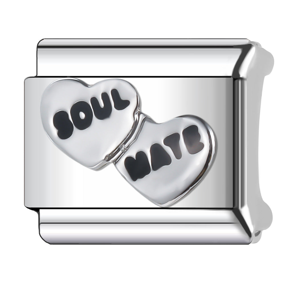 Wholesale Italian Charm Bracelet 9mm DIY Splicing Diamond Light Luxury Series Stainless Steel Composable Bracelet