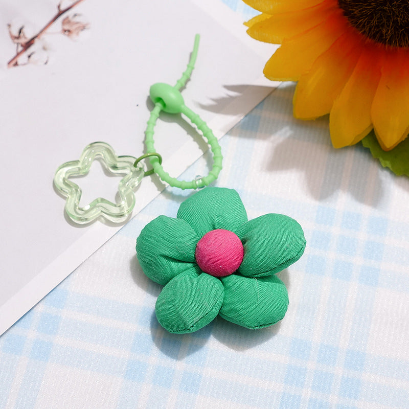 Wholesale Cartoon Fabric Flower Bag Charm Trendy Decorative Accessory for Bags and Phones
