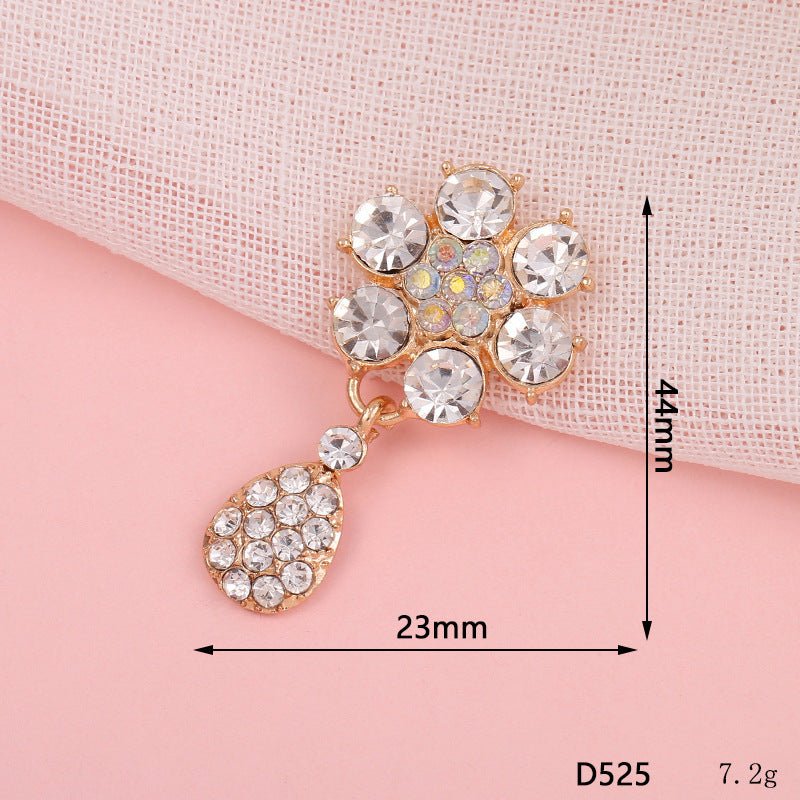 Wholesale  Diamond Pearl Flower Sun God flower brooch gem pendant