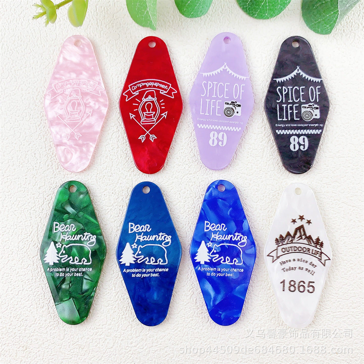 Wholesale 10pcs Acrylic Diamond Nameplate Logo Tag Pendant