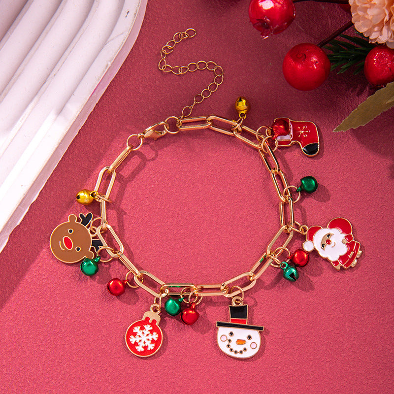 Wholesale Christmas Bell Snowflake Elk Pendant Bracelet ACC-BT-Zhey005