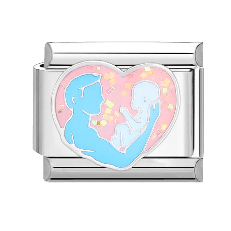 Wholesale Italian module handmade module creative DIY pink Charms