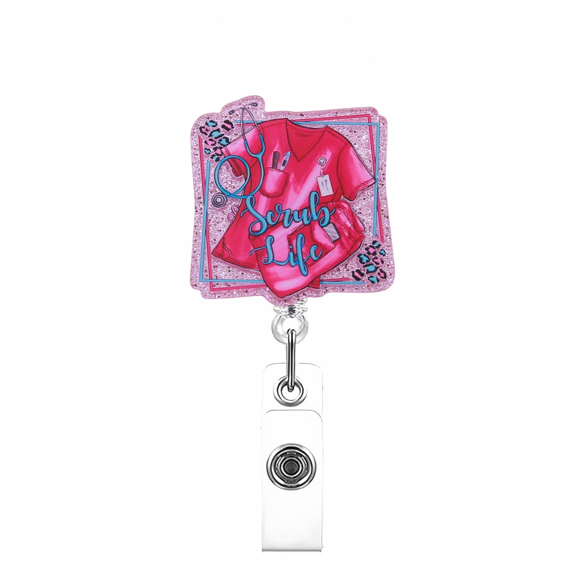 Wholesale 10pcs Nurse Theme Acrylic Retractable Clip Badge Keychain