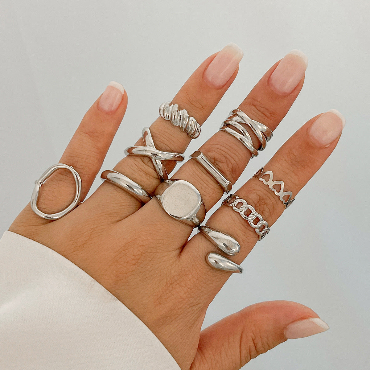 Wholesale  Twist Hollow Cross Chain Ring