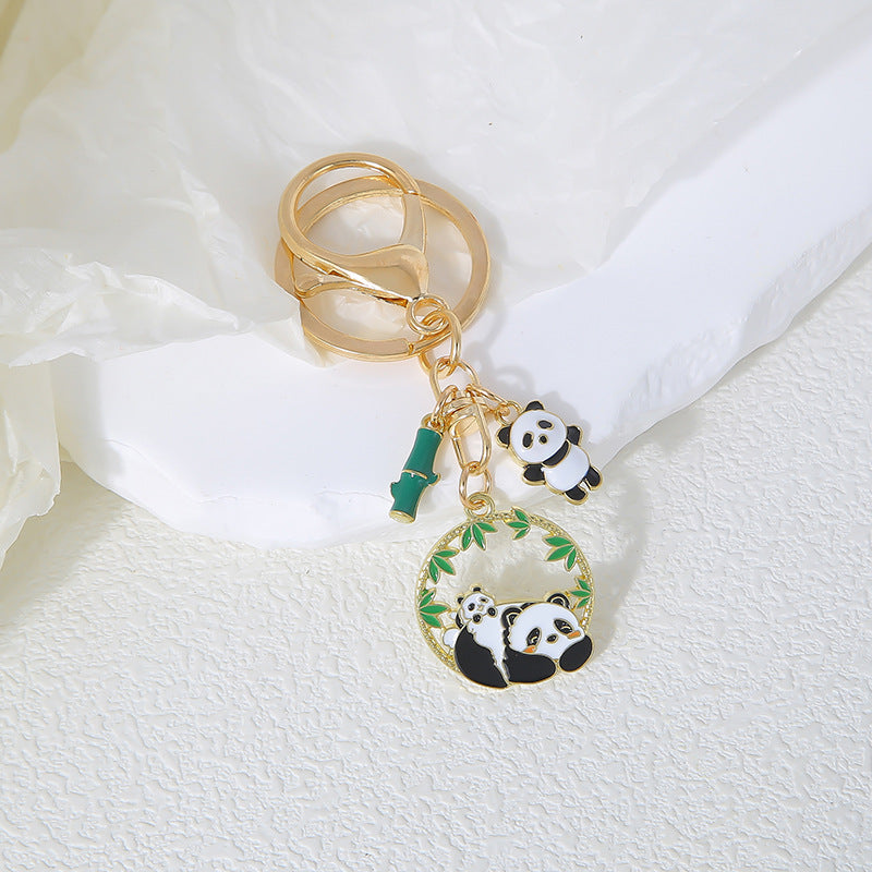 Wholesale  Panda  Cute Cute Cute Cartoon Metal Keychain