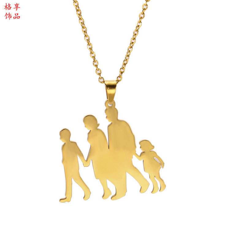 Wholesale Ethnic Style Cartoon Thanksgiving Mother's Day Stainless Steel Necklace ACC-NE-GeXiang004