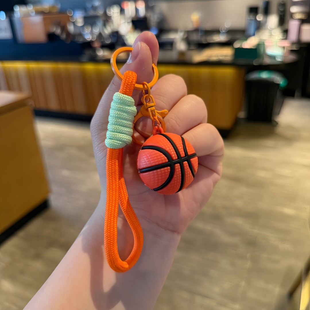 Wholesale Cartoon Sports Ball Keychains PVC Basketball Football Bag Charm for Boys