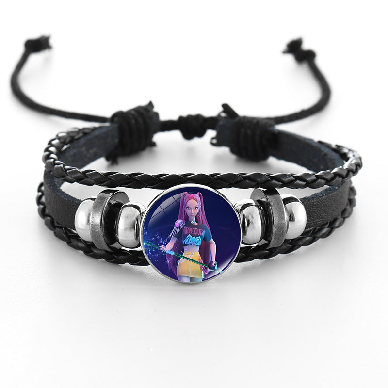 Wholesale  Black Braided Leather Bracelet kpop