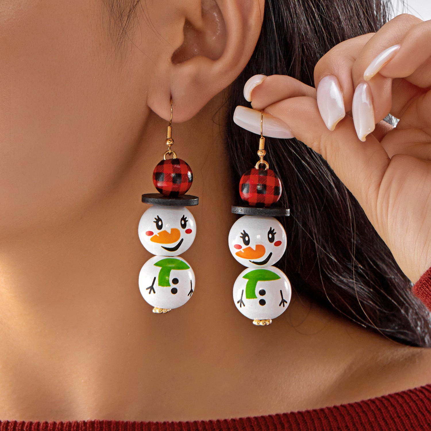 Wholesale Cartoon Christmas Snowman Earrings