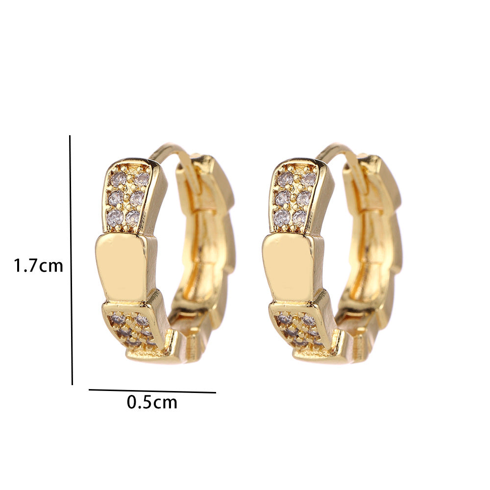 Wholesale Modern Butterfly Flower Earrings With Micro Set Zircon 18K Gold Plated Copper Fashion Party Gift Jewelry Accessory