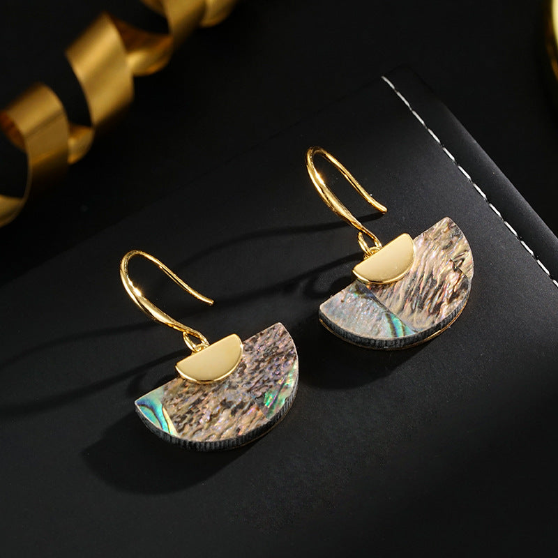 Wholesale  925 silver needle personality trendy geometric fan-shaped fashion light luxury earrings