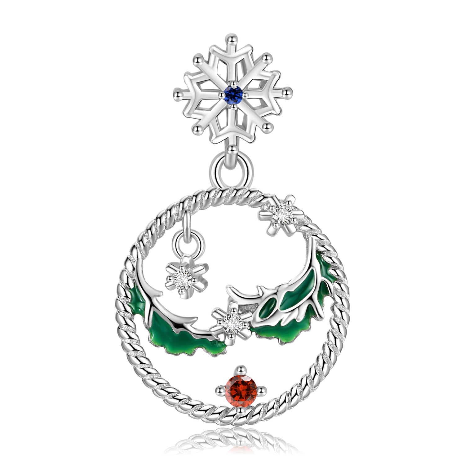 Wholesale Christmas Snowflake 925 Silver Necklaces ACC-NE-MC004