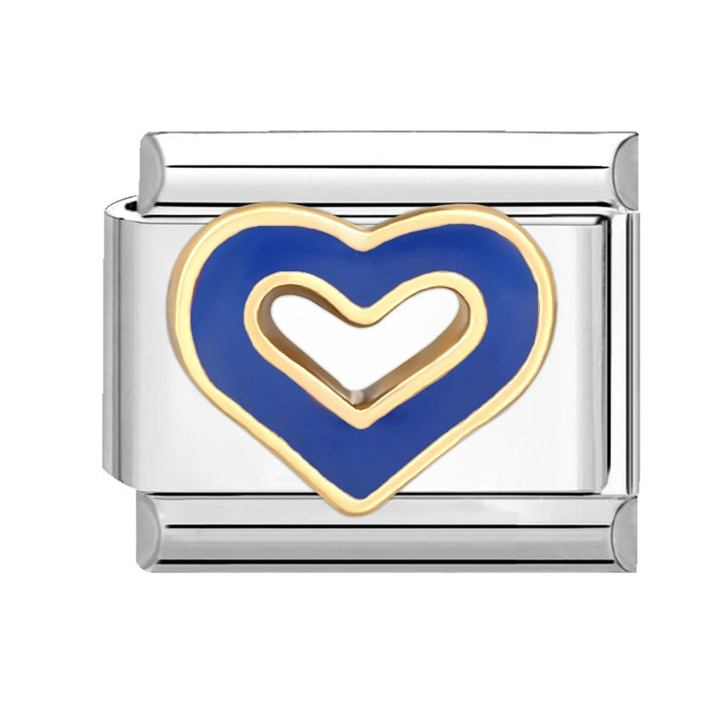 Wholesale Italian Charm Bracelet 9mm DIY Splicing Removable Titanium Steel Blue Series Composable Bracelet