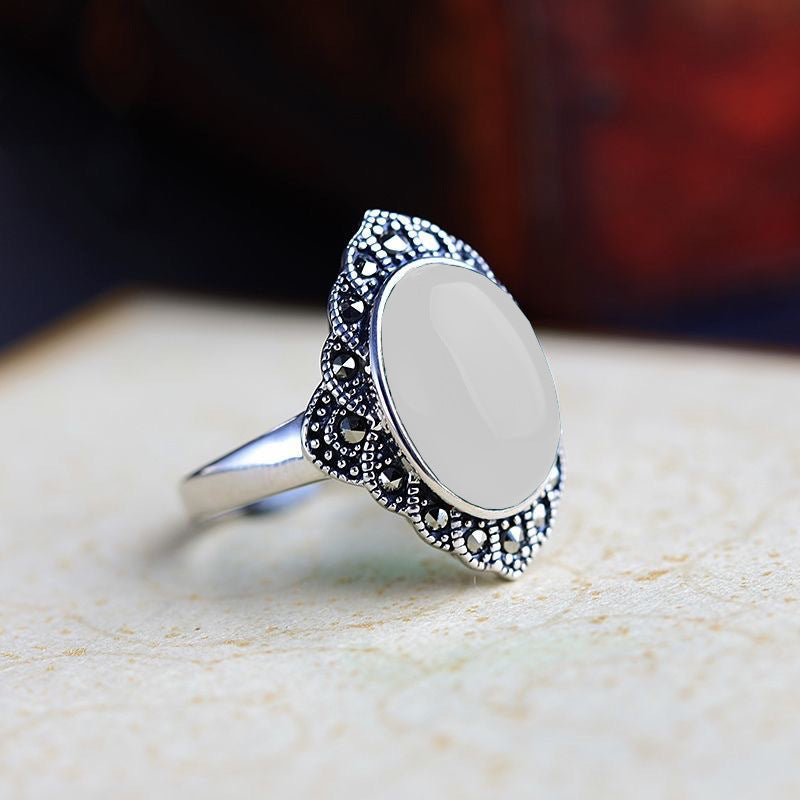 Wholesale Copper Red Stone Ring,  Floral Carved Adjustable Fashion Jewelry Accessory for Women Boutique Resale
