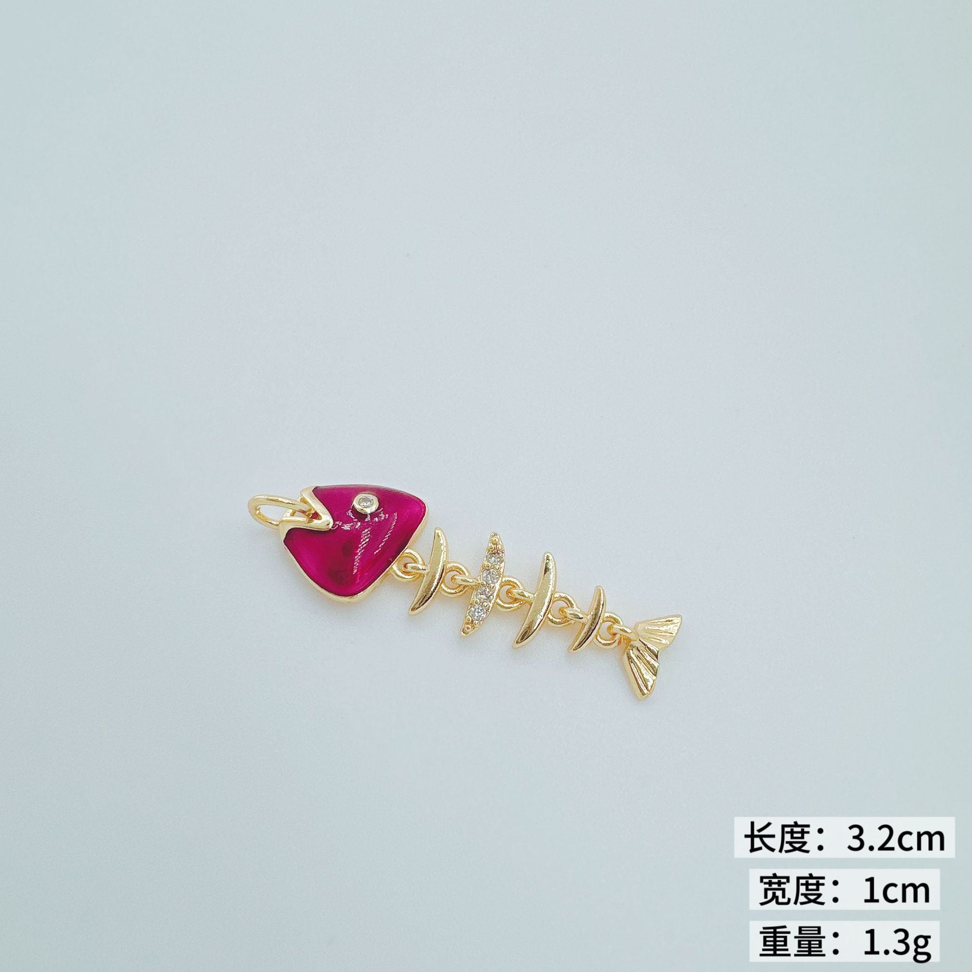Wholesale Ocean Series Fishbone Pendant Necklace Copper Electroplated Fashion Accessory