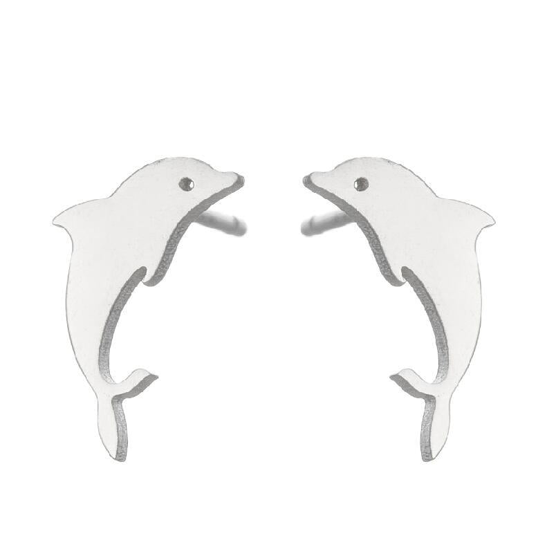 Wholesale  Cute Animal Earrings  Stainless Steel New Bat Rabbit Bird Cat Earrings
