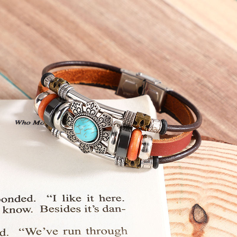 Wholesale Bohemian Turquoise Alloy Bracelet ACC-BT-Luany001