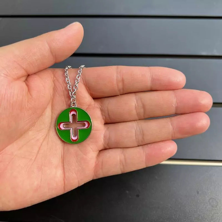 Wholesale Stainless Steel Cross Colorful Pendant Necklace