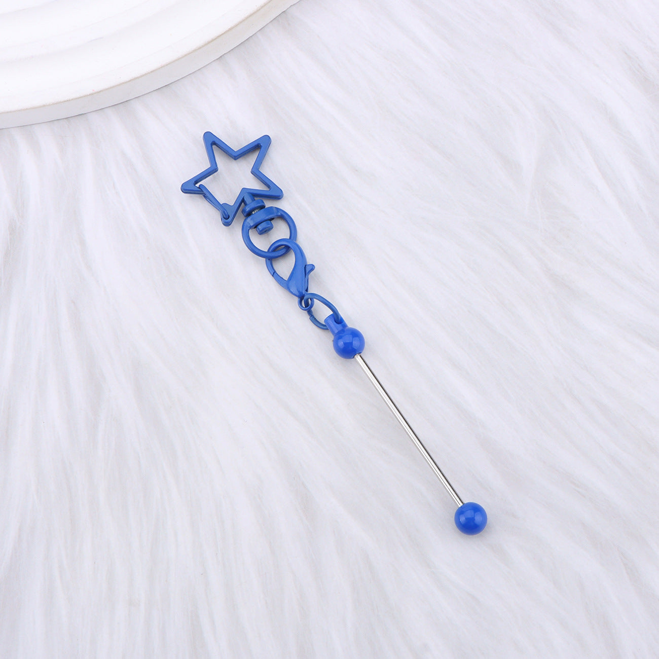 Wholesale Creative DIY  Five-Pointed Beadable  Keychain