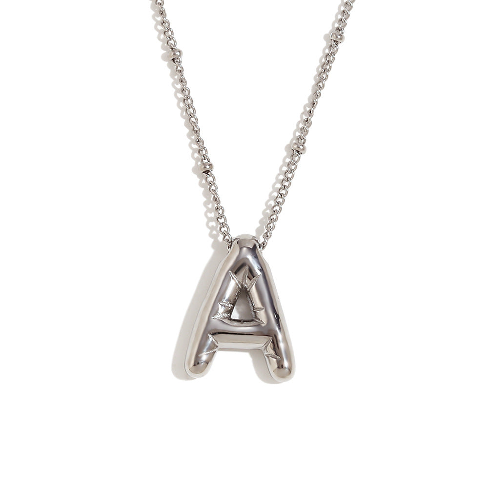 Wholesale Stainless Steel Plated 18K Gold Lettered Pendant Necklace ACC-NE-Mengj002