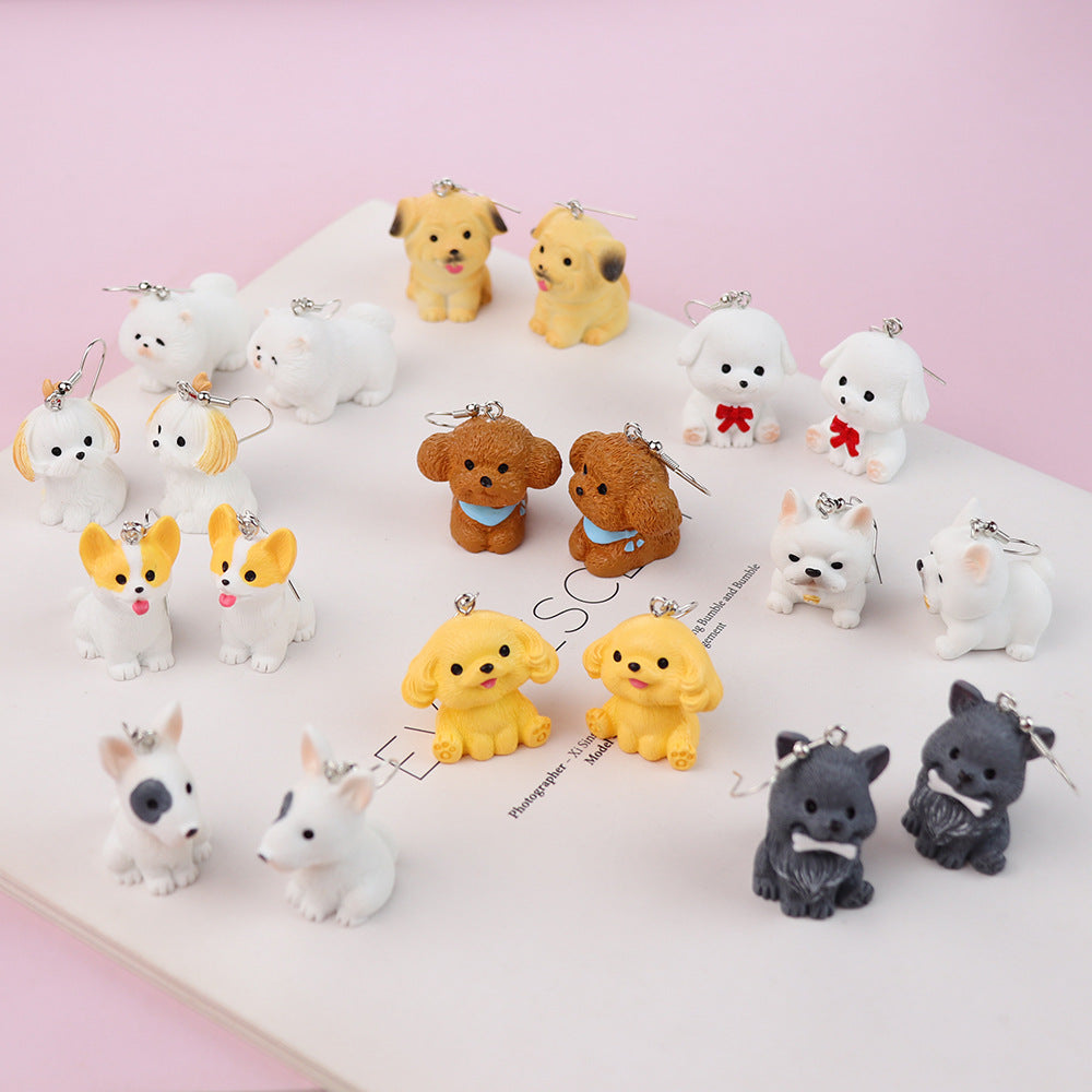 Wholesale Cartoon Cute Three-dimensional  Puppy Doll Earrings
