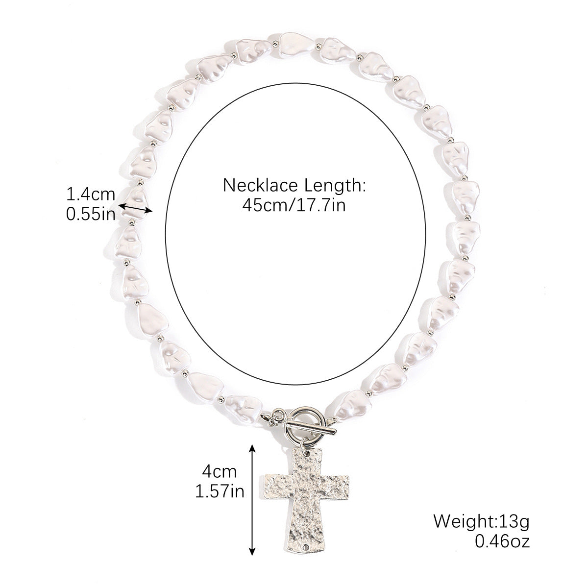 Wholesale  Cross Baroque Pearl Cross Sweater Necklaces