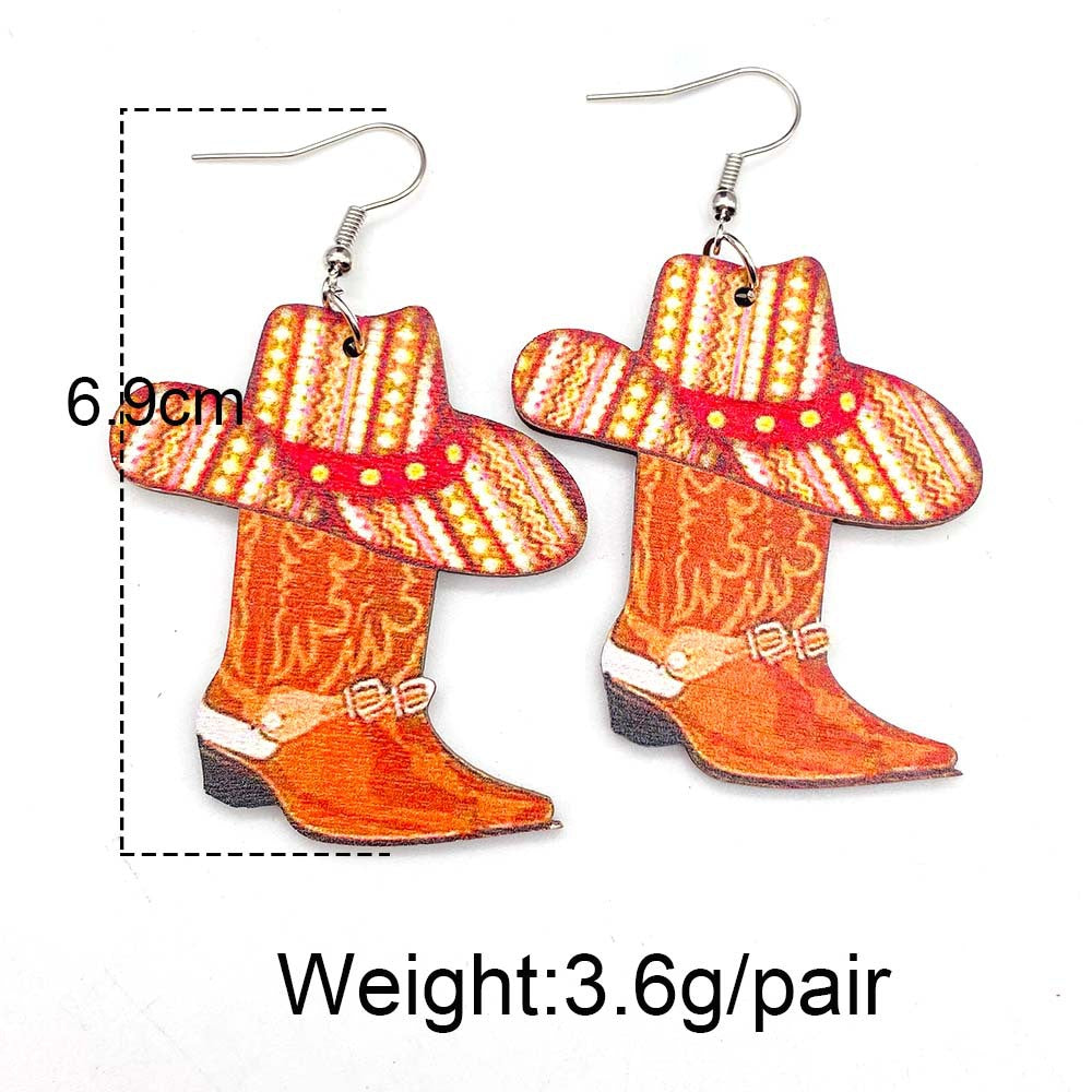 Wholesale Western cowboy  earrings Wood Earrings