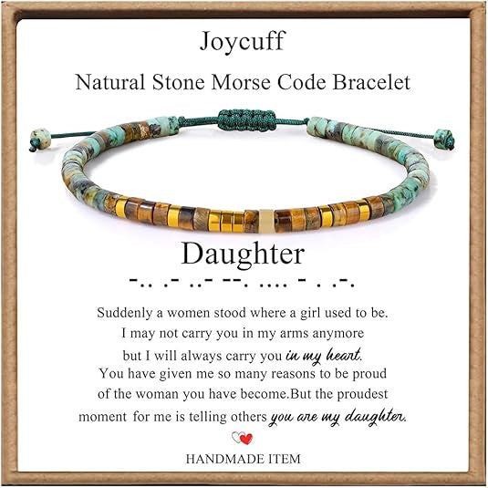 Wholesale Morse Code Tiger Eye Stone Bracelet Unisex Fashion Accessory Gift