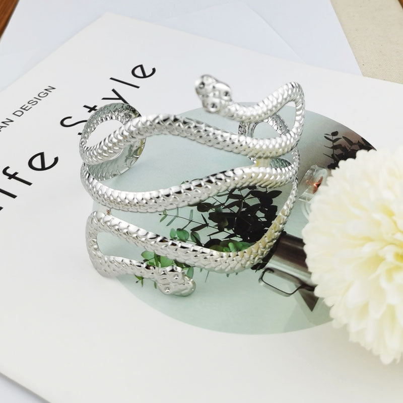 Wholesale personality punk metal exaggerated Snake Arm ring bracelet