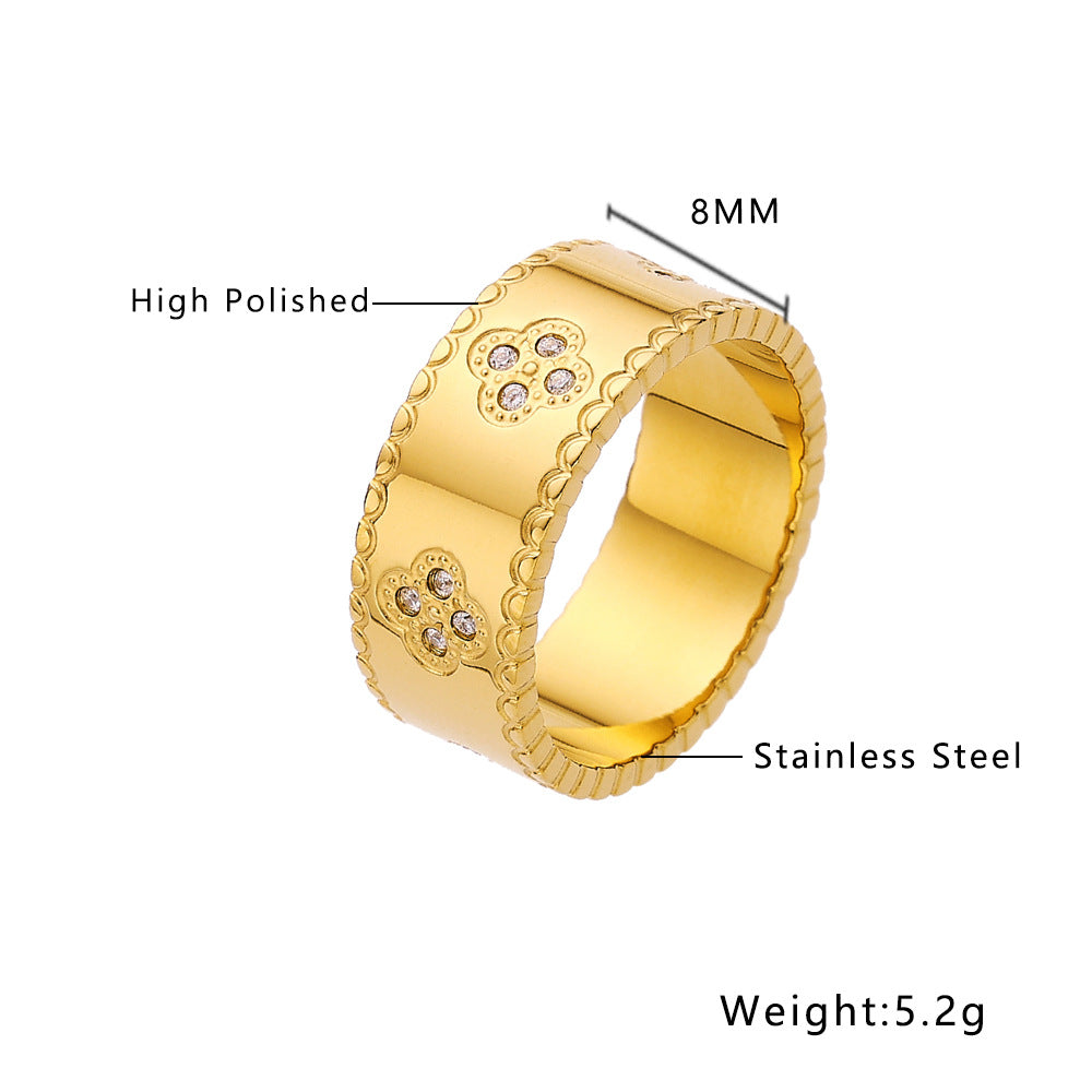 Wholesale Love Diamond Titanium Steel Rings ACC-RS-DaLang002