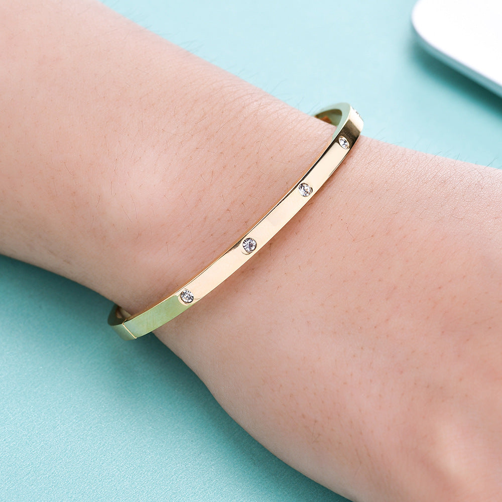 Wholesale  Stainless steel 4mm simple  fashion Diamond smooth bracelet