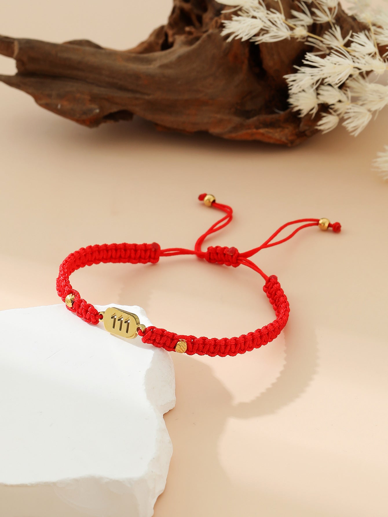 Wholesale hand-woven golden lucky number flat knot hand rope  bracelet