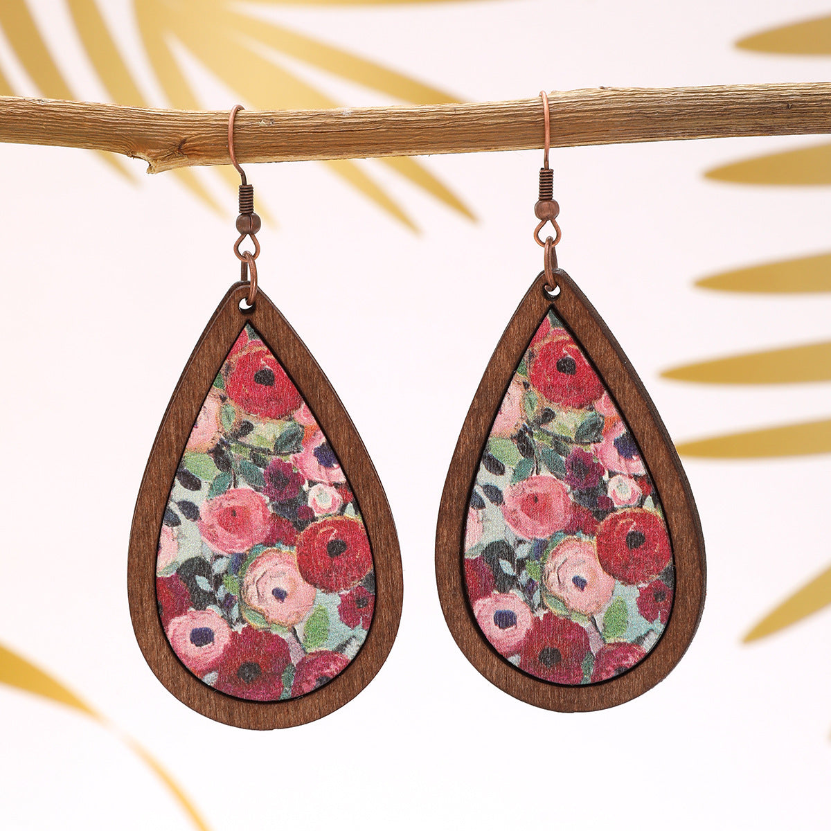 Wholesale Bohemian Series Ethnic Wooden Earrings