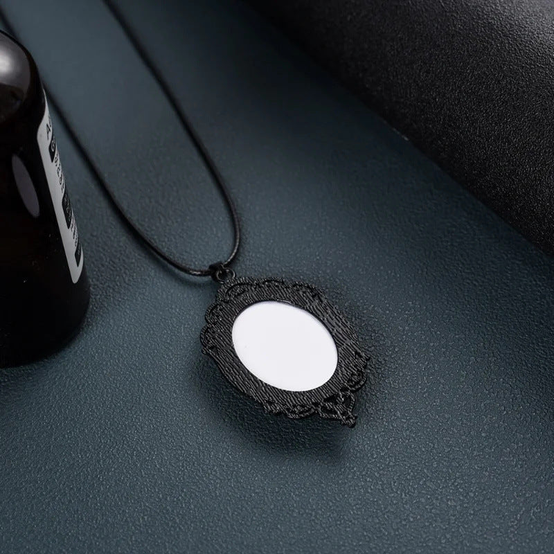 Wholesale Goth Theme Raven Cross Glass Pendant Necklaces ACC-NE-MLR009