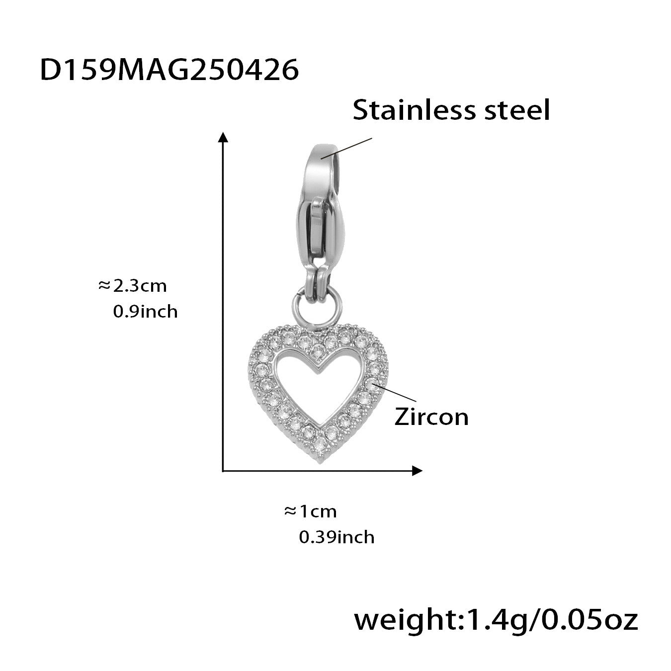Wholesale Stainless Steel  Love Zircon DIY Multi-accessory Bracelet