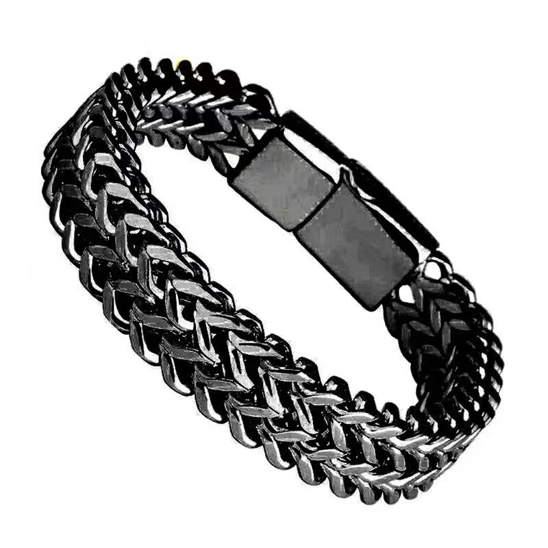 Wholesale Titanium Steel Cuban Chain Bracelet Unisex Punk Hip Hop Jewelry Accessory Gift