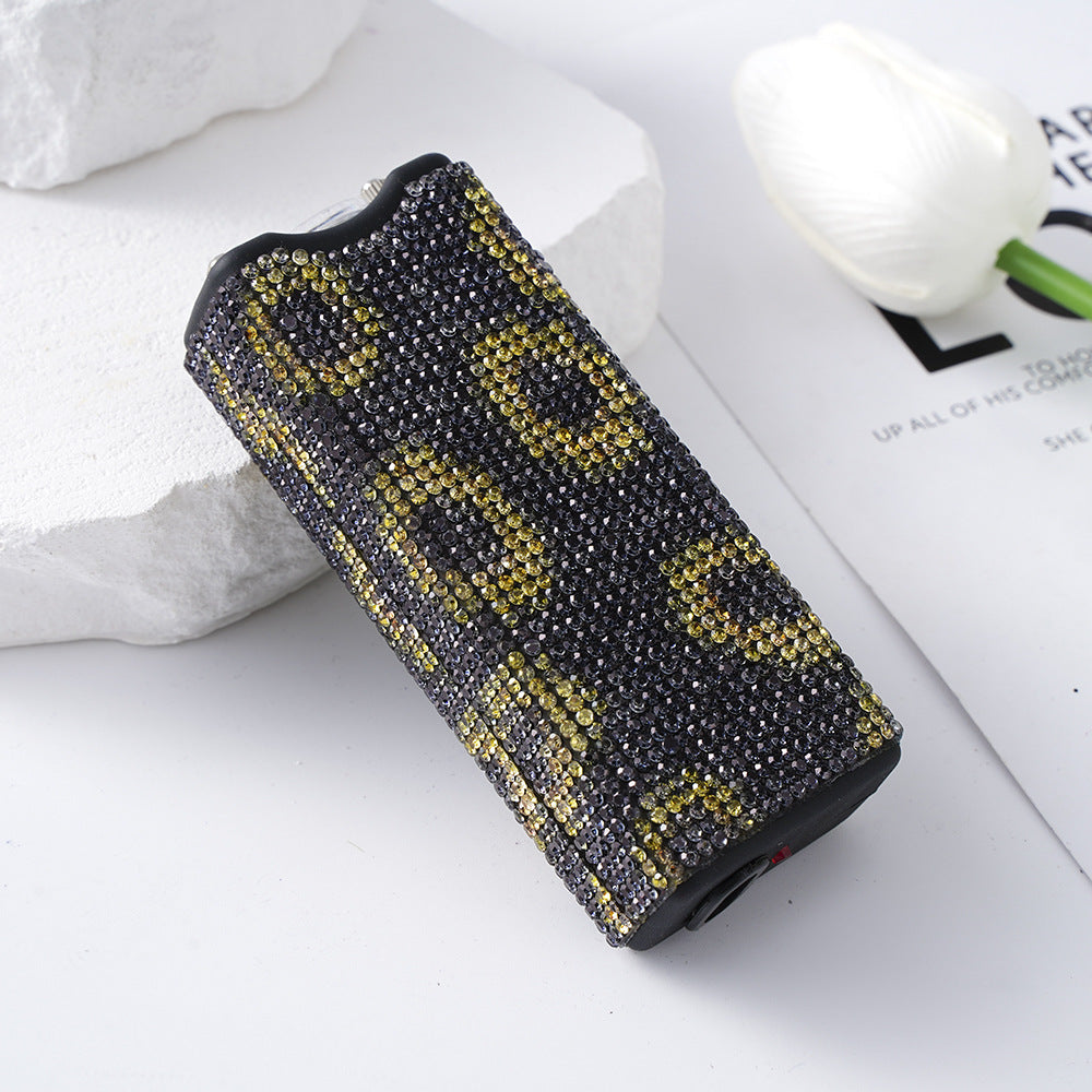 Wholesale colorful butterfly leopard print sunflower rhinestone flashlight keychain ACCVIP-KC-ZhiYa008