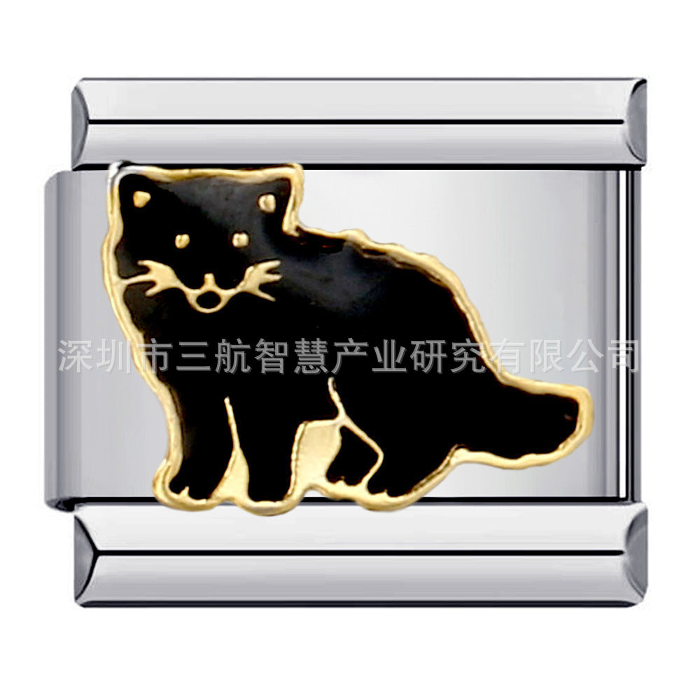 Pulsera de encanto italiano de 5 piezas al por mayor de 9 mm empalme de bricolaje lindo pulsera compuesta de acero inoxidable creativo