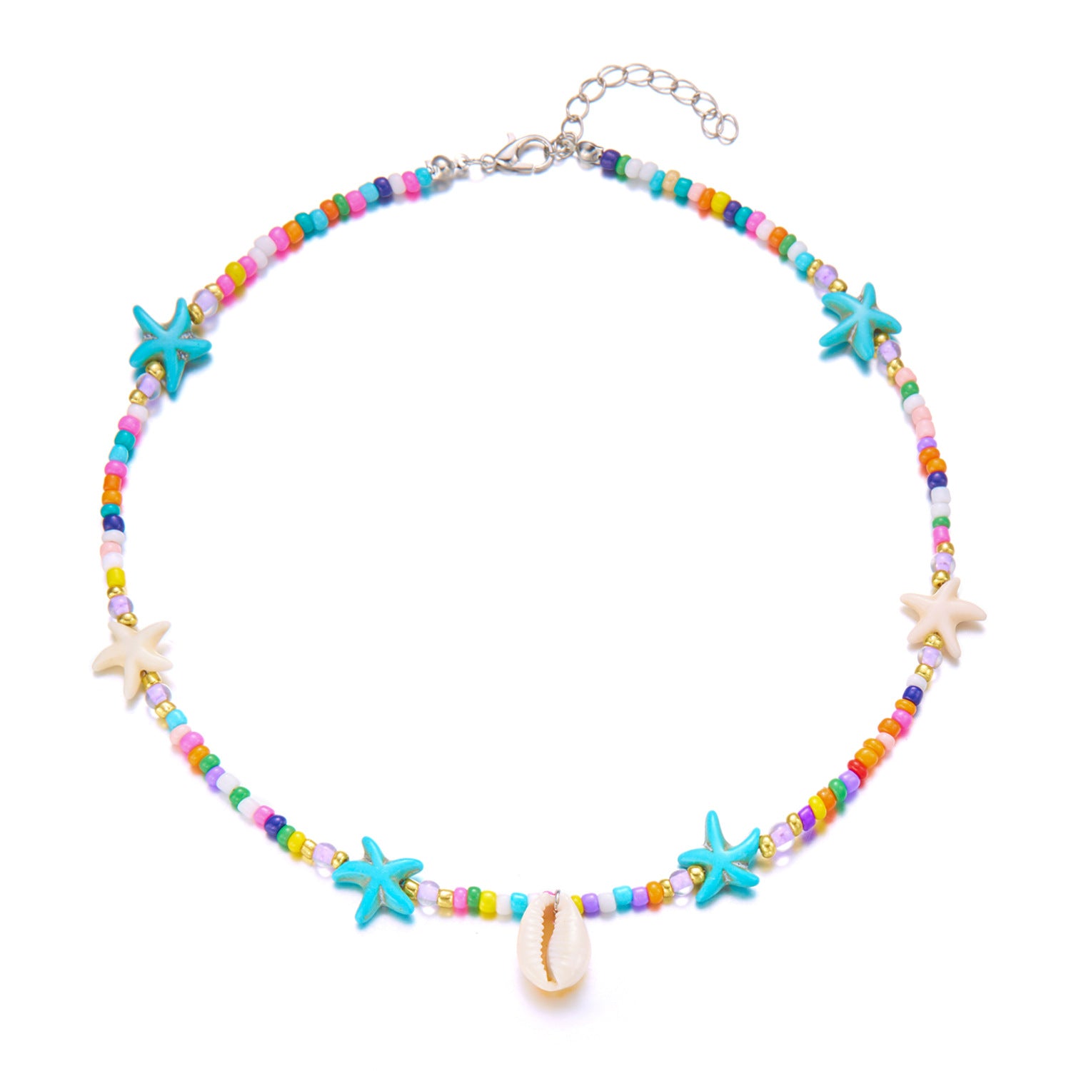 Wholesale Bohemian Holiday Style Necklace  Rice Beads Necklace Card Necklace